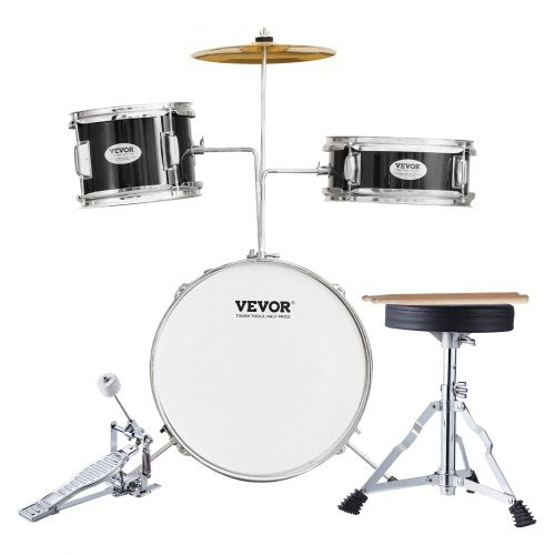 Kids Drum Set 3Piece 14 in Beginner Drum Set with Adjustable Throne