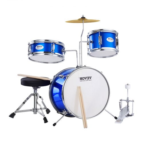 Kids Drum Set 3Piece 14 in Beginner Drum Set with Adjustable Throne