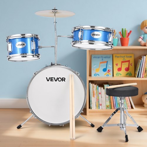 Kids Drum Set 3Piece 14 in Junior Drum Sets Beginner Drums Set with Adjustable 1