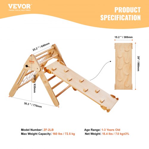 Pikler Triangle Set 4 in 1 Toddler Climbing Toys Indoor Playground Large