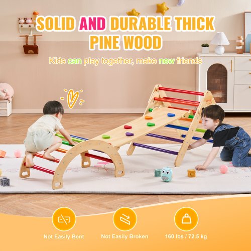 Pikler Triangle Set 5 in 1 Toddler Climbing Toys Indoor Playground Large