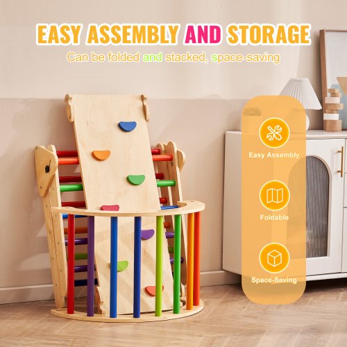 Pikler Triangle Set 5 in 1 Toddler Climbing Toys Indoor Playground Large