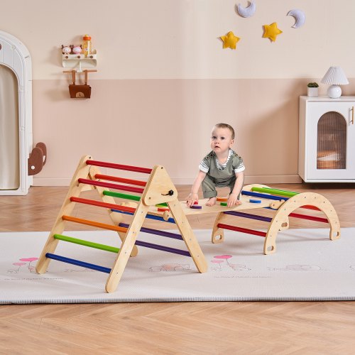 Pikler Triangle Set 5 in 1 Toddler Climbing Toys Indoor Playground Large