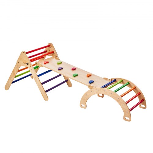 Pikler Triangle Set 5 in 1 Toddler Climbing Toys Indoor Playground Large