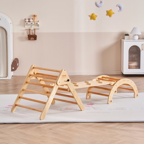 Pikler Triangle Set 5 in 1 Toddler Climbing Toys Indoor Playground Ramp