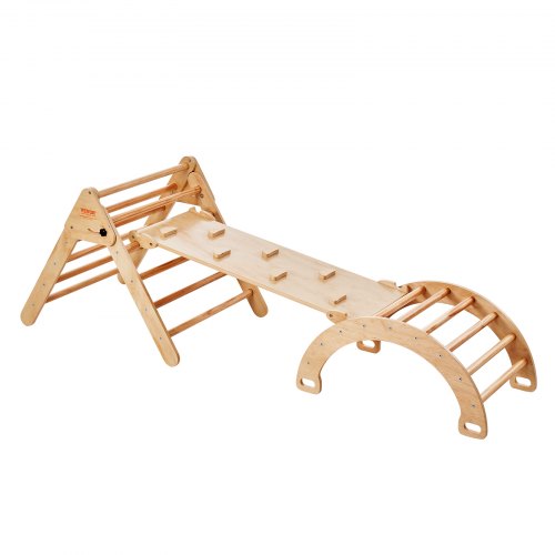 Pikler Triangle Set 5 in 1 Toddler Climbing Toys Indoor Playground Ramp