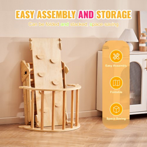 Pikler Triangle Set 5 in 1 Toddler Climbing Toys Indoor Playground Ramp