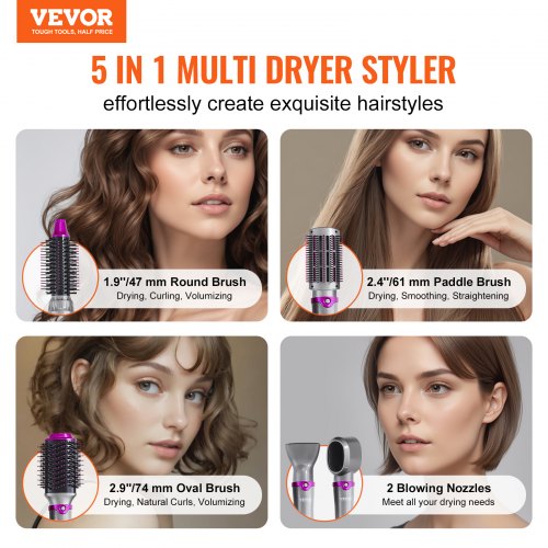 Hair Air Styler and Dryer Brush 5in1 Multi Hair Styler Ionic Blow Dryer