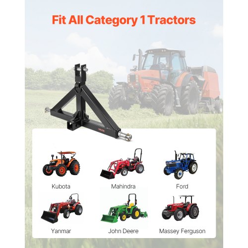 3 Point Hitch Receiver with 2 in Receiver 3pt Quick Hitch Attachment 3000