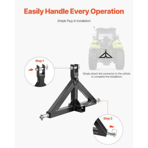 3 Point Hitch Receiver with 2 in Receiver 3pt Quick Hitch Attachment 3000
