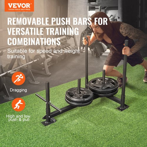 Weight Training Sled Pull Push Power Sled with Handle Fitness Strength