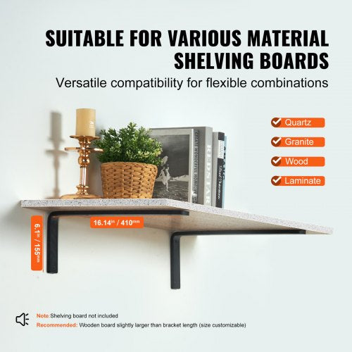 Shelf Bracket 16 x 6 in 4 Pcs Heavy Duty Floating Shelf Brackets Brackets