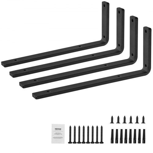 Shelf Bracket 16 x 6 in 4 Pcs Heavy Duty Floating Shelf Brackets Brackets