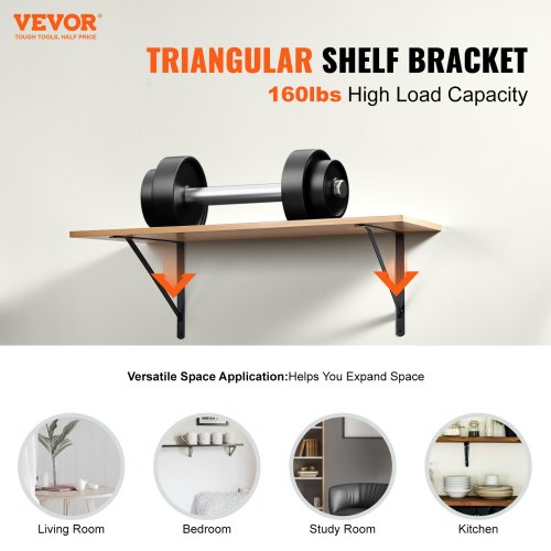 Shelf Bracket 12 x 8 in 10 Pcs Heavy Duty Floating Shelf Brackets