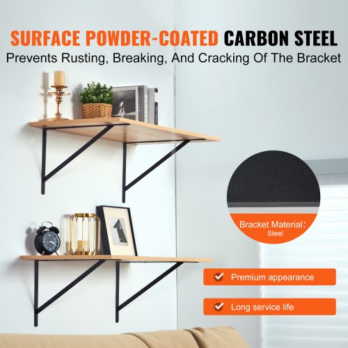 Shelf Bracket 12 x 8 in 10 Pcs Heavy Duty Floating Shelf Brackets