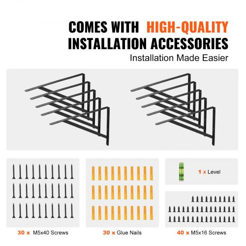 Shelf Bracket 12 x 8 in 10 Pcs Heavy Duty Floating Shelf Brackets
