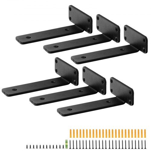 Shelf Bracket 6”L x 4”W x 16”H 6 Pcs Heavy Duty Floating Shelf Brackets