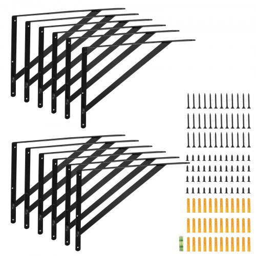 Shelf Bracket 18 x 12 in 12 Pcs Heavy Duty Floating Shelf Brackets