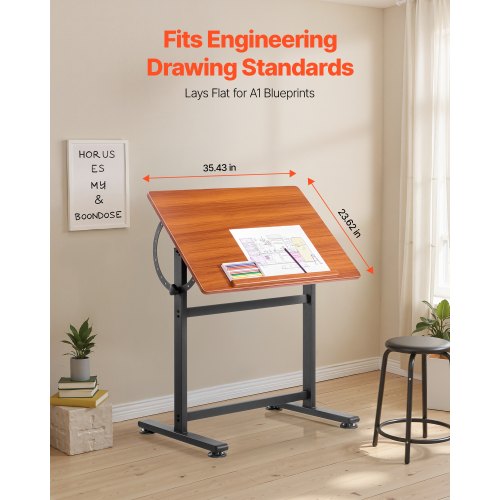 Drafting Table Adjustable°90° Tilt Drawing Desk Portable Artist Table