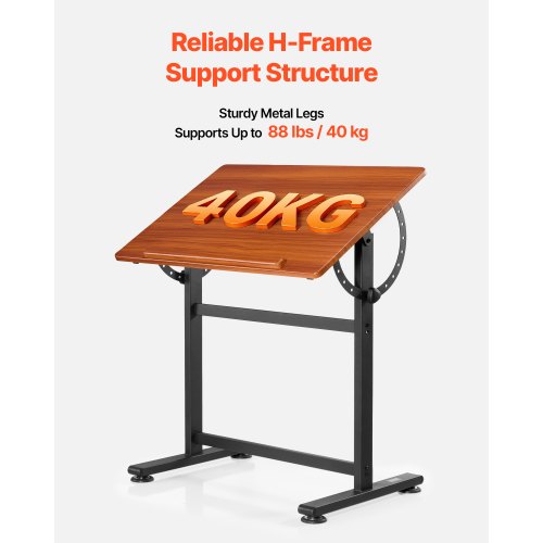 Drafting Table Adjustable°90° Tilt Drawing Desk Portable Artist Table