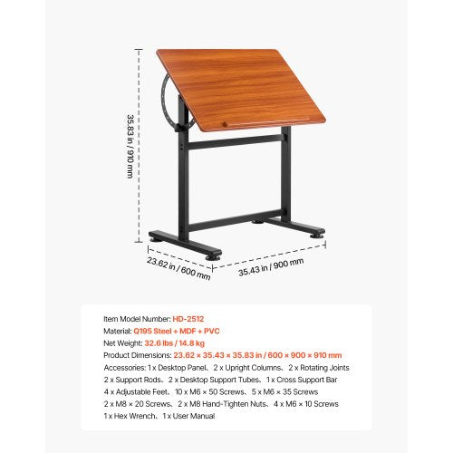 Drafting Table Adjustable°90° Tilt Drawing Desk Portable Artist Table