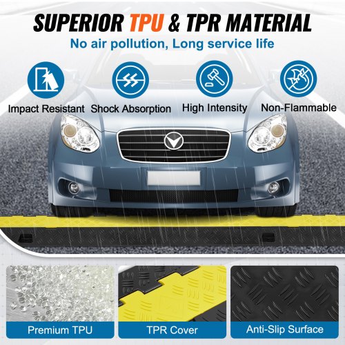 5 PCs Cable Protector Ramp 2 Channel 22000 lbsaxle Capacity Heavy Duty
