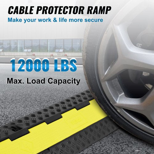 3 PCs Cable Protector Ramp 2 Channel 12000 lbs Load Wire Cable Cover Ramp