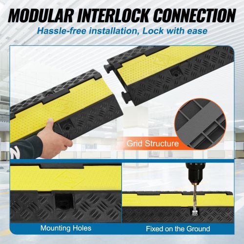 5Piece Rubber Cable Guard Dual Channel 12000 lbs per Axle Load Capacity