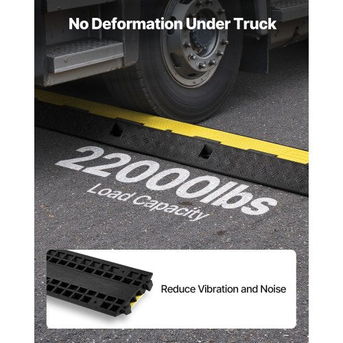 Cable Protector Ramp 22000 lbsaxle Capacity 1 Channel Heavy Duty Rubber