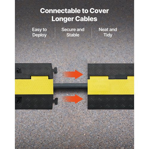 Cable Protector Ramp 22000 lbsaxle Capacity 1 Channel Heavy Duty Rubber