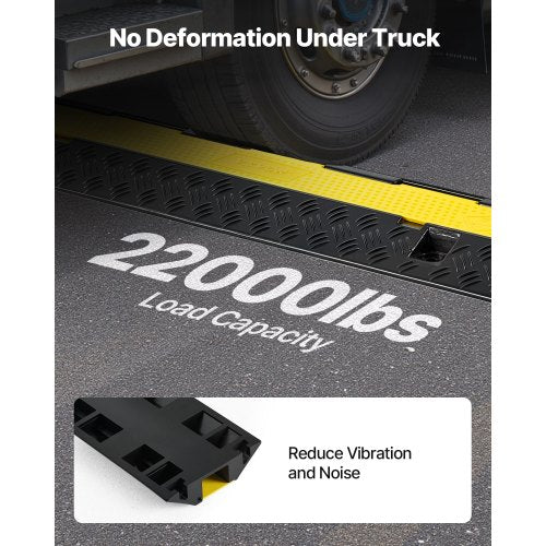 Cable Protector Ramp 22000 lbsaxle Capacity 2 Channel Heavy Duty Rubber