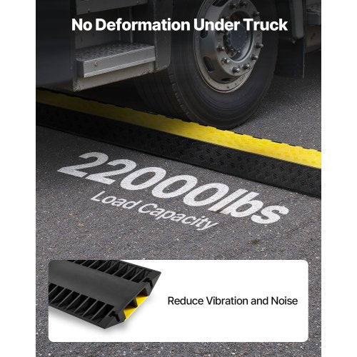Cable Protector Ramp 22000 lbsaxle Capacity 2 Channel Heavy Duty Rubber 1