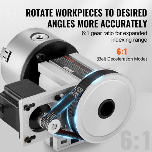 Dividing Head K11100mm 3Jaw Chuck CNC Router Milling Machine Rotational