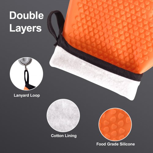 Silicone Smoker Oven Gloves NonSlip Heat Resident BBQ Grill Gloves