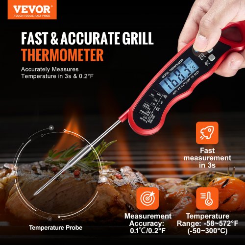 Digital Grill Thermometer 1°F Highprecision thermometer for Grill and Cooking