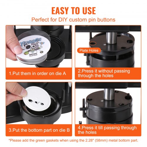 Button Maker 1/1.25/2.28 inch(25/32/58mm) 3IN1 Pin Maker with 300pcs