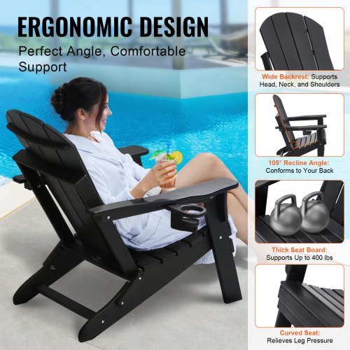 Adirondack Chair Plastic Set Of 2 Allweather Portable Folding Fire Pit Outdoor a