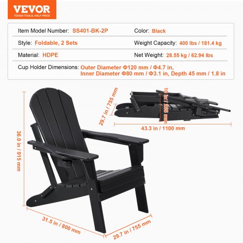 Adirondack Chair Plastic Set Of 2 Allweather Portable Folding Fire Pit Outdoor a