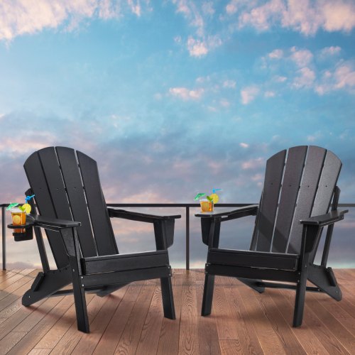 Adirondack Chair Plastic Set Of 2 Allweather Portable Folding Fire Pit Outdoor a