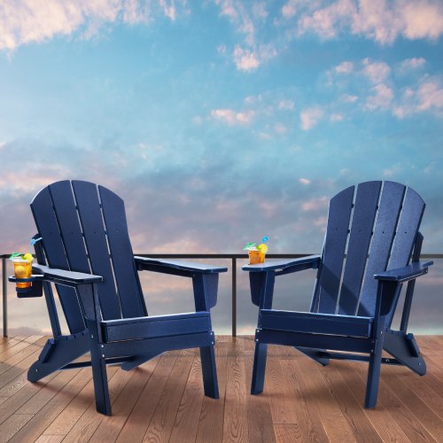 Adirondack Chair Plastic Set Of 2 Allweather Portable Folding Fire Pit Outdoor b