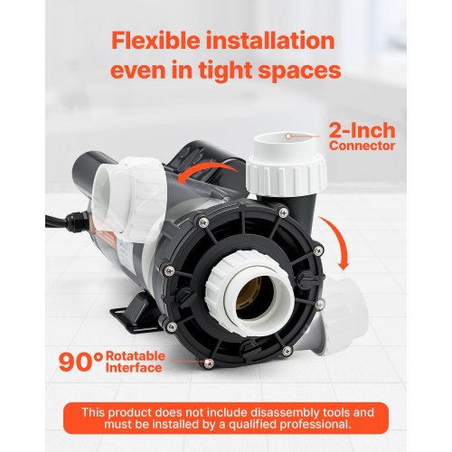 SPA Pump 2 HP 2Speed Hot Tub Pump with 2Inch Port 1395 GPM High and 665 GPM Low