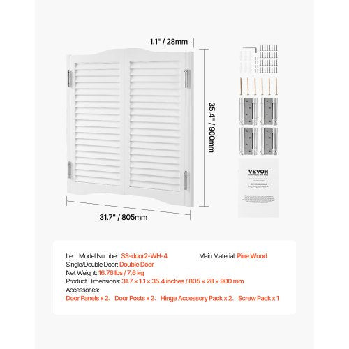 Double Saloon Doors 32W x 36 H Arched Top Interior Swinging Cafe Doors