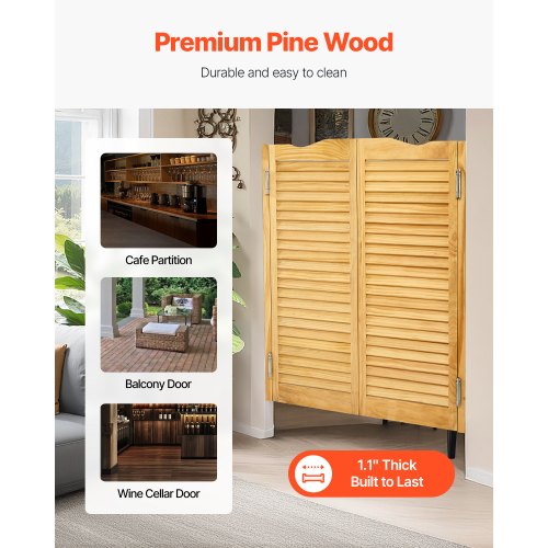 Double Saloon Doors 32W x 42 H Arched Top Interior Swinging Cafe Doors