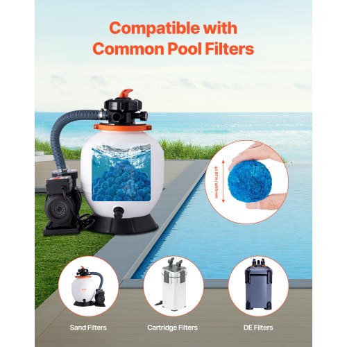 Pool Filter Balls for Sand Filter 1.5 lbs Filter Balls Replace Pool Filter