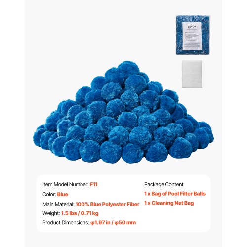 Pool Filter Balls for Sand Filter 1.5 lbs Filter Balls Replace Pool Filter
