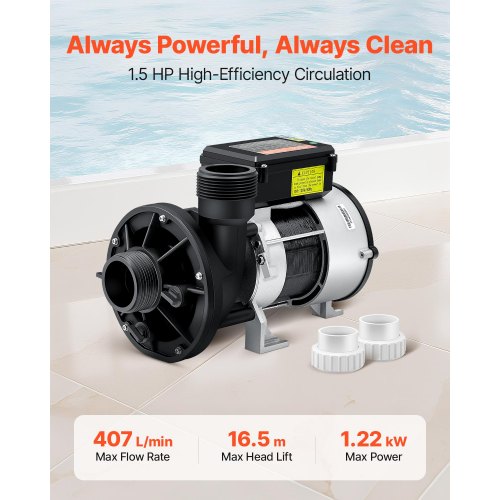 SPA Pump 1.5 HP 110V Hot Tub Bathtub Circulation Pump with 15Inch Port