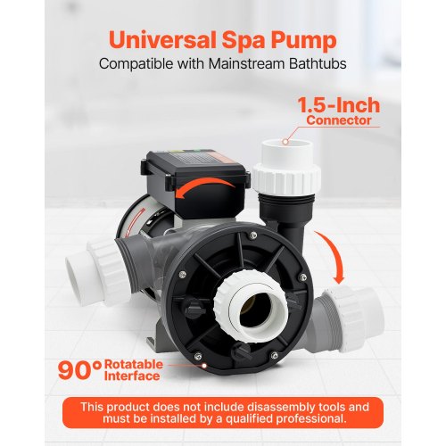 SPA Pump 1.5 HP 110V Hot Tub Bathtub Circulation Pump with 15Inch Port