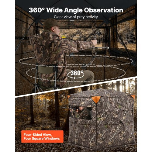 Hunting Blind 23 Person See Through Ground Blinds with Carrying Bag 360