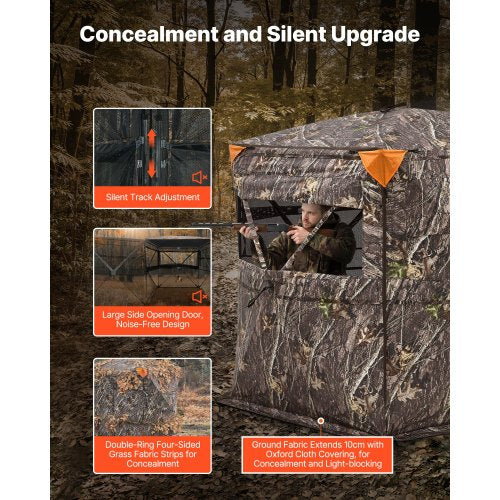 Hunting Blind 23 Person See Through Ground Blinds with Carrying Bag 360