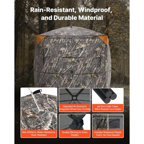 Hunting Blind 23 Person See Through Ground Blinds with Carrying Bag 360